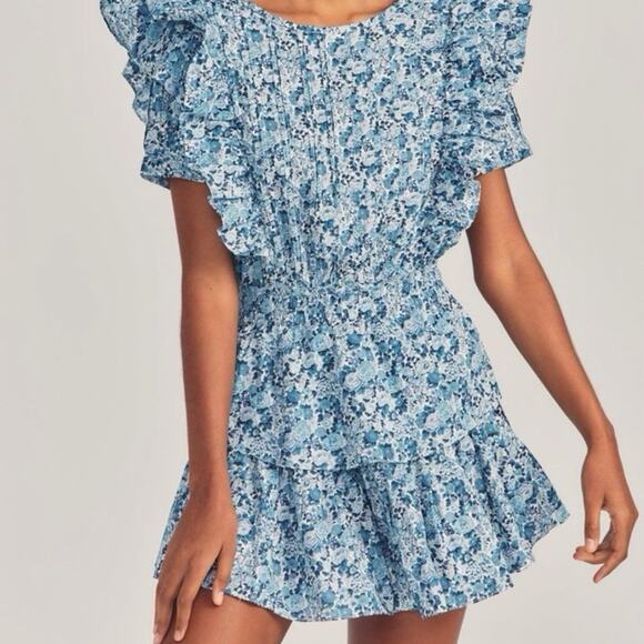 LoveShackFancy Dresses & Skirts - LoveShackFancy X Liberty London Blue Floral Natasha Dress Love Shack Sz XS